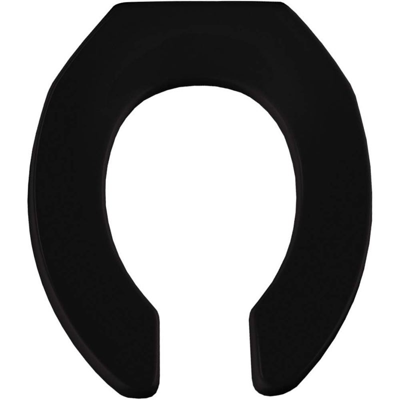 BEMIS 955SSCT 047 Commercial Heavy Duty Open Front Toilet Seat without Cover will Never Loosen & Reduce Call-backs, Round, Plastic, Black - Image 1